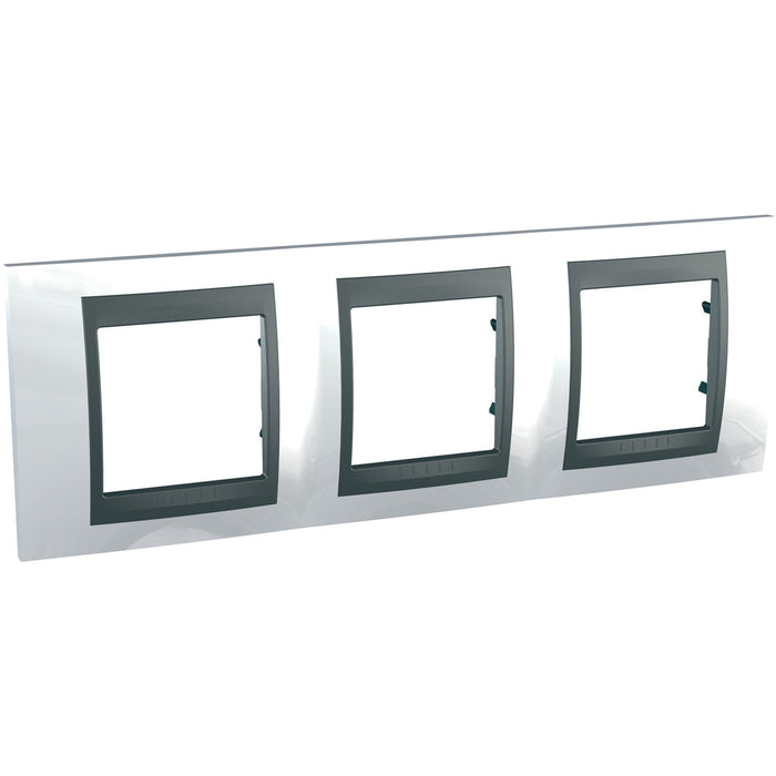 MGU66.006.292 Unica Top - cover frame - 3 gangs, H71 - top white/graphite