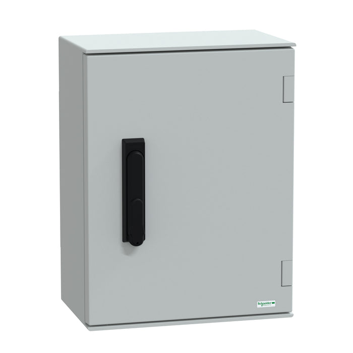 NSYPLM43VG wall-mounting enclosure polyester monobloc IP66 H430xW330xD200mm 3points lock