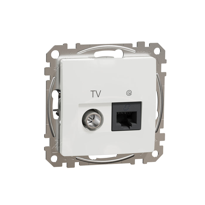 SDD111469T TV + data socket, Sedna Design & Elements, RJ45 CAT6 UTP, male individual, PRO, white