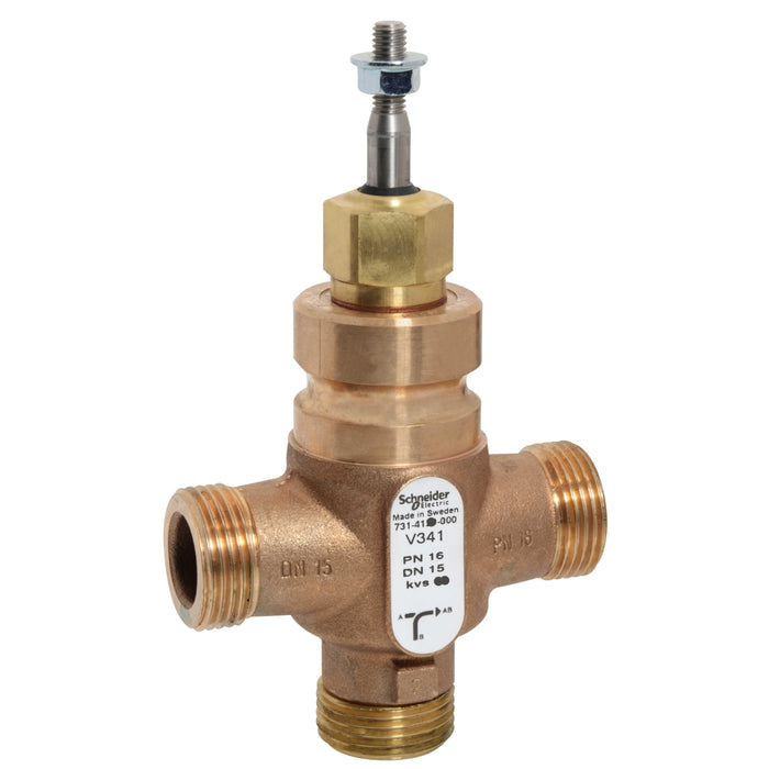 7314125000 Venta V341 Globe Valve, 3-Way, PN16, G 1 External Thread, DN15, Kvs 2.5, Bronze Body, Stainless Steel Trim,