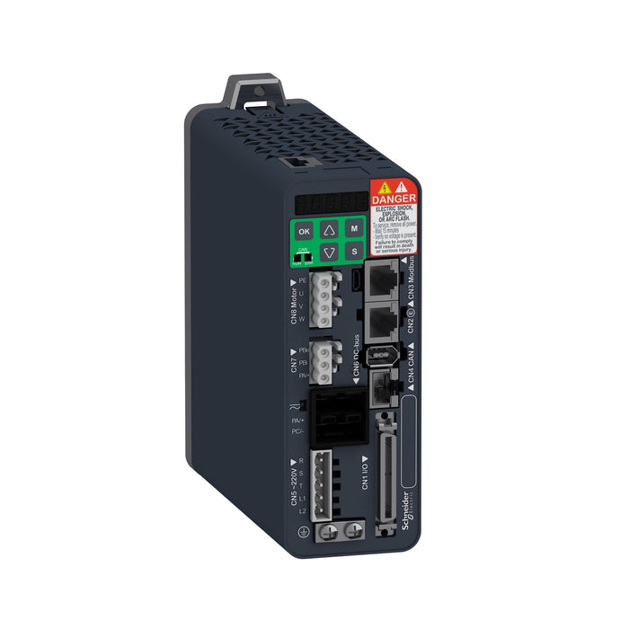 LXM28SU04M3X motion servo drive, Lexium 28, sercos, single and three phase 200...230 V, 400 W