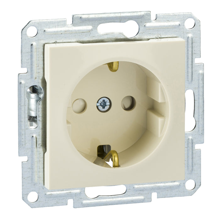 EPH2900823 Asfora - single socket outlet with side earth, shuttered wo frame, white