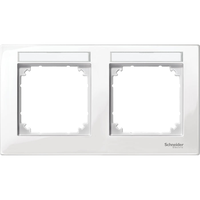 MTN514219 Cover frame, Merten M-Plan, 2 gangs, polar white