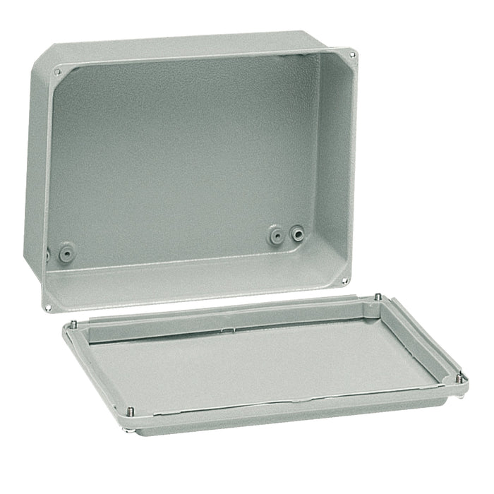 NSYDB3530M Metal industrial cut-out box - high plain cover - H357xW307xD136 - IP55 - grey