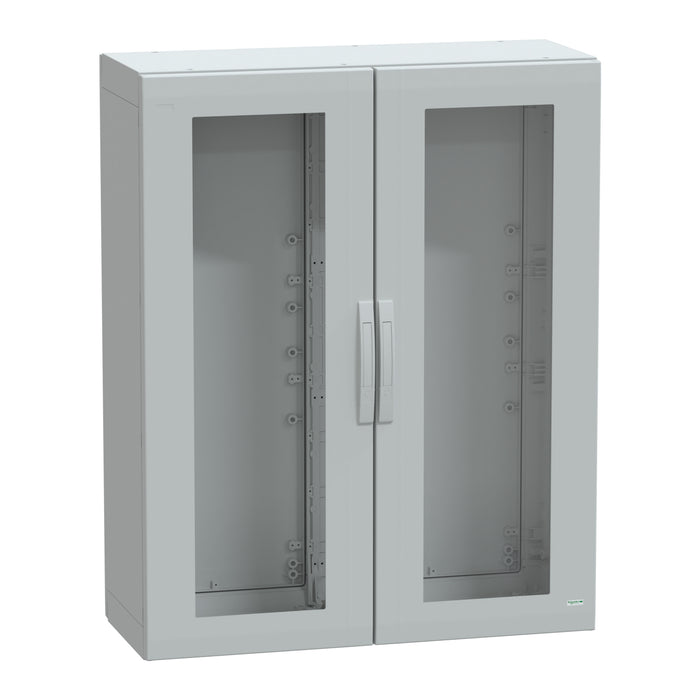 NSYPLA12104TG Floor standing polyester enclosure, Thalassa PLA, glazed door, completely sealed, 1250x1000x420mm, IP65, IK08