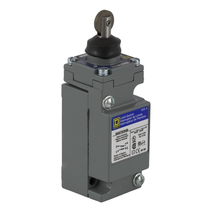 9007C54DM11 Limit switch, 9007, 9007C 1 NO/NC, top roller plunger