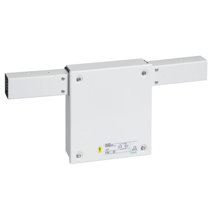 KBB40ABT44W End feed unit, Canalis KBB, 40A, central mounting, 2 circuits, 3L+N+PE, RAL9003