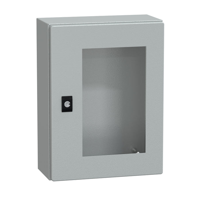 NSYCRN43150T Spacial CRN tspt door w/o mount.plate. H400xW300xD150 IP66 IK08 RAL7035..