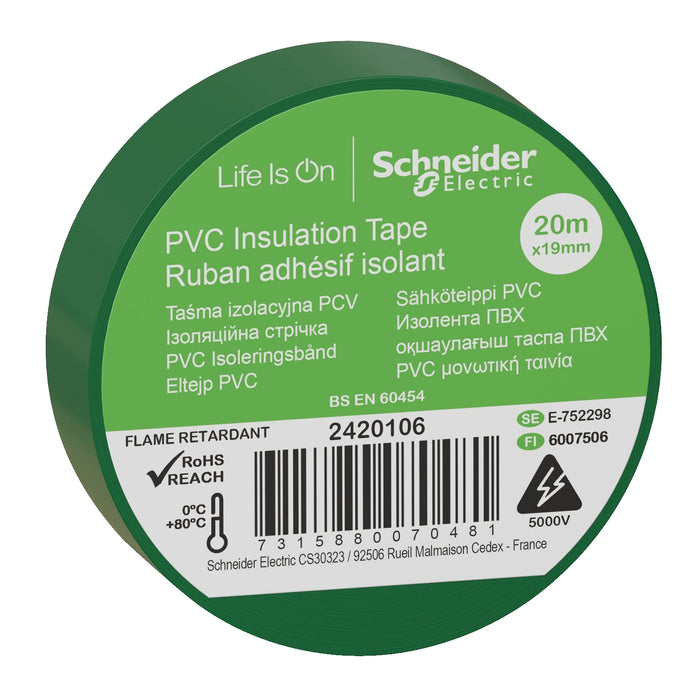 2420106 Thorsman - insulation tape - 19 mm x 20 m - green - set of 8