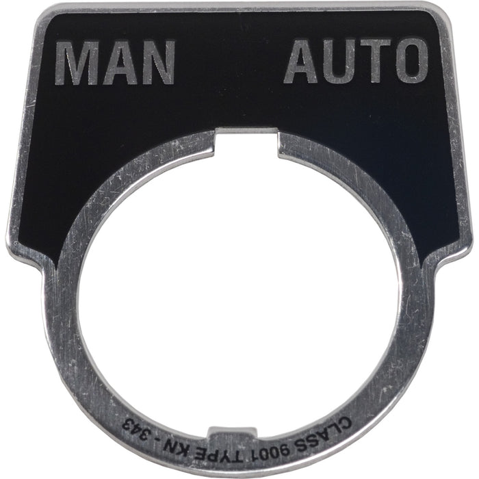 9001KN343 Legend, Harmony 9001K, Harmony 9001SK, 30mm, aluminium, black with silver letters, 44x50mm, marking MAN-AUTO