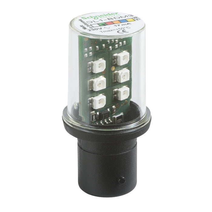 DL1BDM3 LED bulb, Harmony XVB, BA 15d, green, steady light, 230V AC