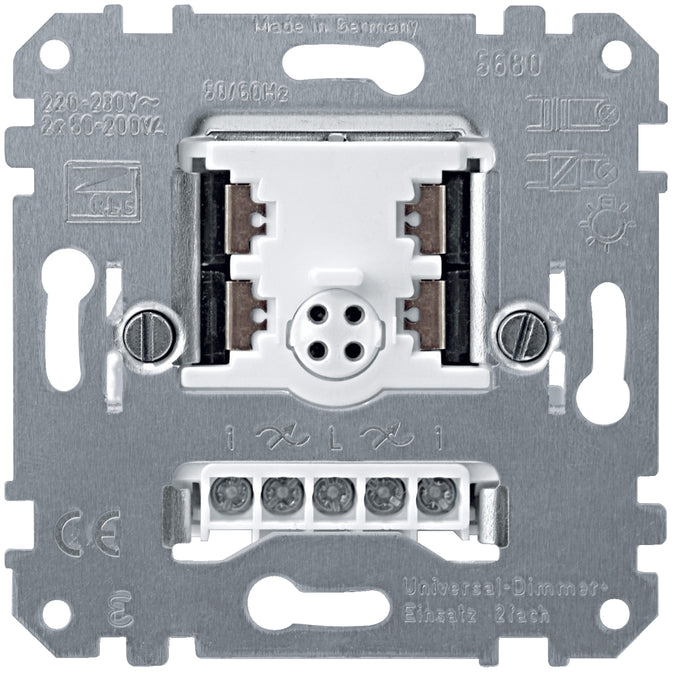 MTN568099 Universal dimmer insert, 2-gang, 2 x 50-200 VA