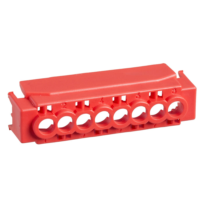 13584 Protective cover, Kaedra, for 8 holes terminal block, red
