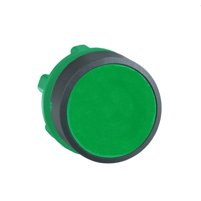 ZB5AA3 Push button head, Harmony XB5, plastic, flush, green, 22mm, spring return, unmarked