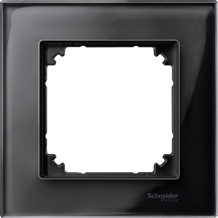 MTN404103 Cover frame, Merten M-Elegance glass, 1 gang, onyx black