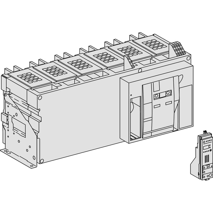 48122 Marco de disyuntor, MasterPact NW63H2, 6300A, 150kA/440VAC 50/60Hz (Icu), 4 polos, fijo, sin unidad de control