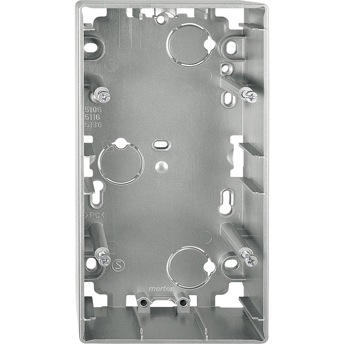 MTN513646 Surface-mounted housing, 2-gang, varnished stainless steel, Artec