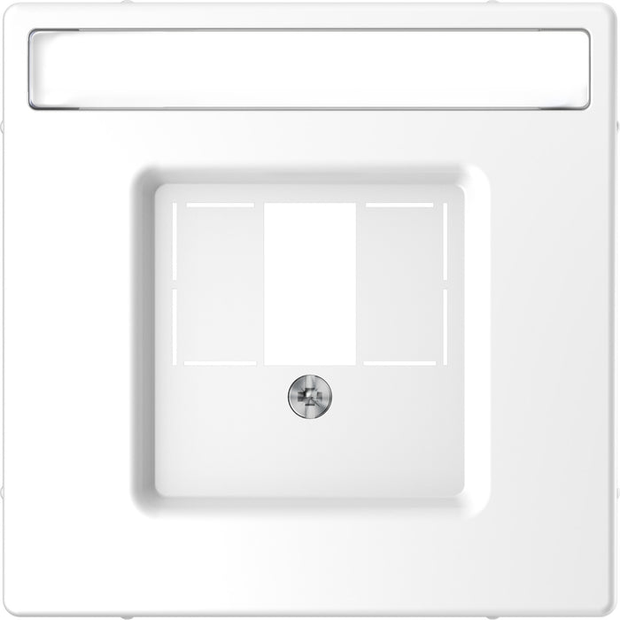 MTN4250-6035 Cover plate, Merten System M, with square opening and label field, lotus white