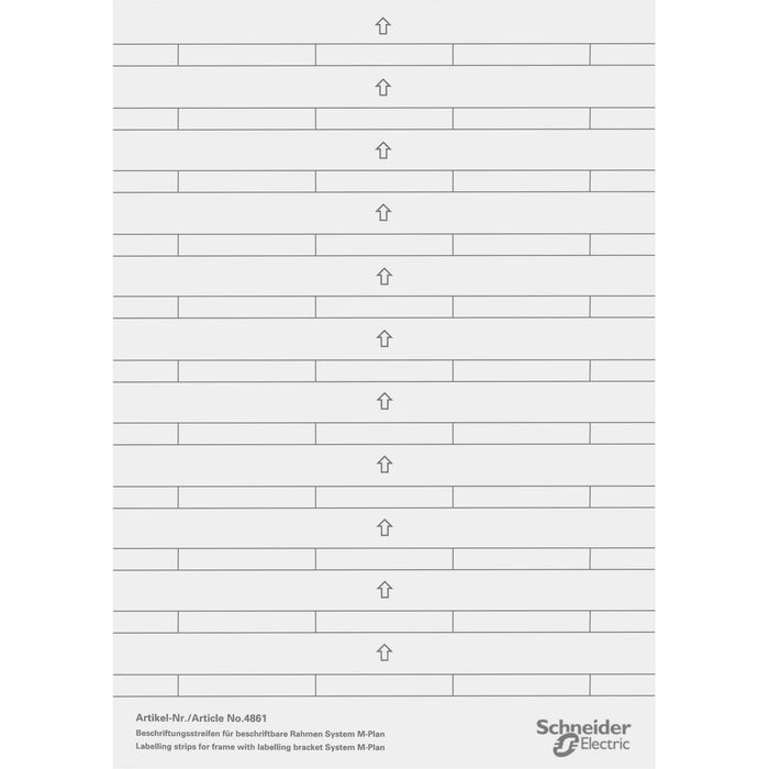 MTN486100 labelling strip sf.M - PLaN frame sw.labelling option,pol.wht./silver,M - Plan