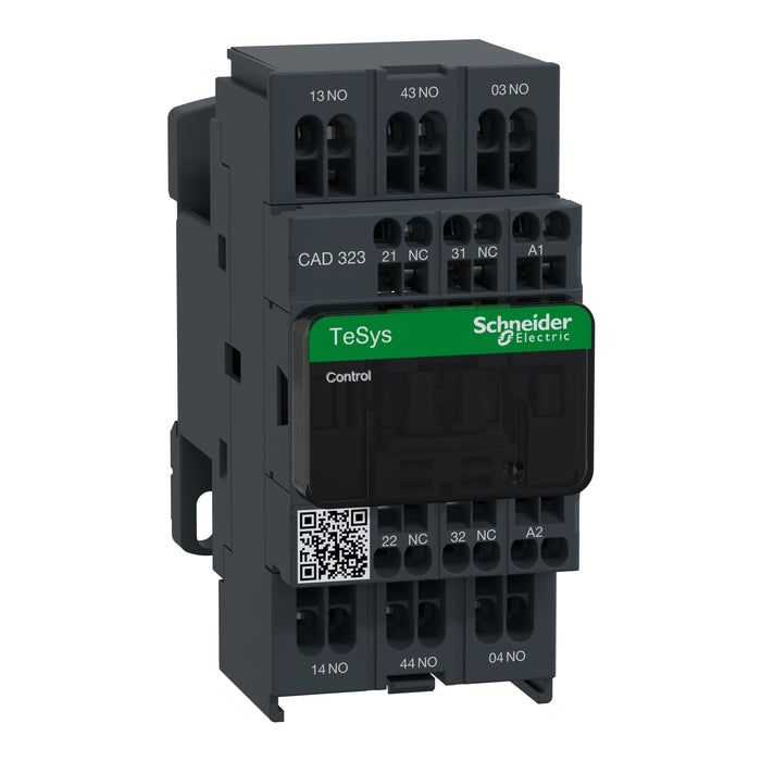 CAD323F7 TeSys Deca control relay,3NO+2NC,<=690V,110V AC standard coil,spring