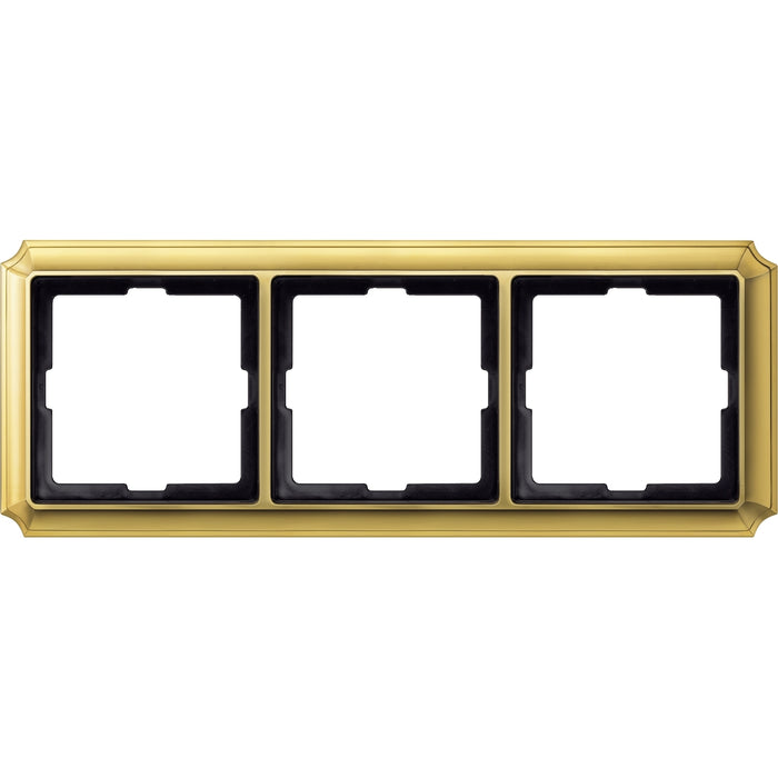 MTN483321 Antique frame, 3-gang, polished brass