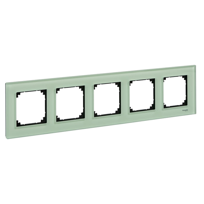 MTN404504 Cover frame, Merten M-Elegance glass, 5 gangs, emerald green