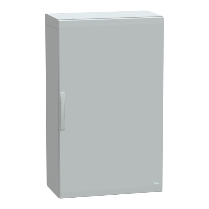 NSYPLA1274G Floor standing polyester enclosure, Thalassa PLA, plain door, completely sealed, 1250x750x420mm, IP65, IK10