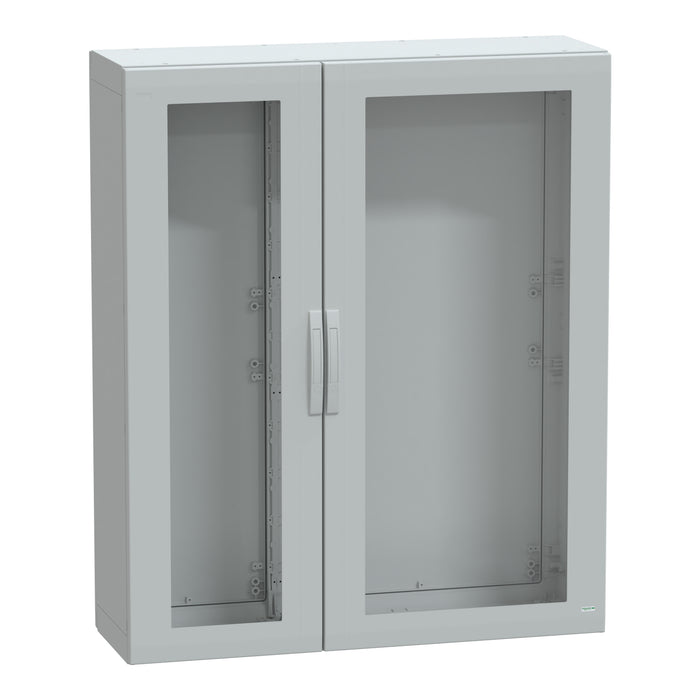 NSYPLA15124TG Floor standing polyester enclosure, Thalassa PLA, glazed door, completely sealed, 1500x1250x420mm, IP65, IK08