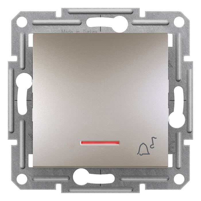 EPH1700369 1pole pushbutton with locator light "bell", screw terminals, wo frame, bronze