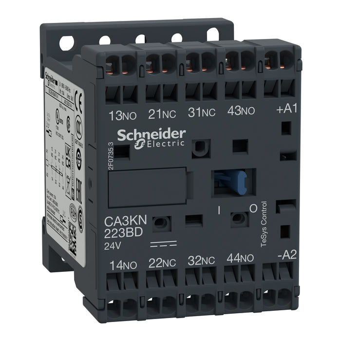 CA3KN223BD control relay, TeSys K, 4P(2NO+2NC), 690V, 24V DC, standard