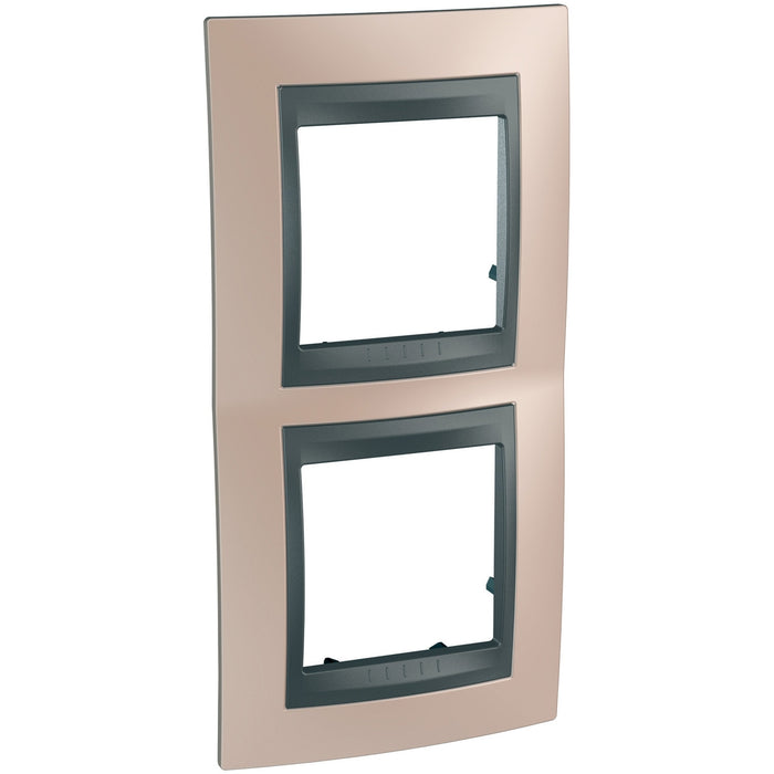 MGU66.004V.296 Unica Top - cover frame - 2 gangs - onyx copper/graphite