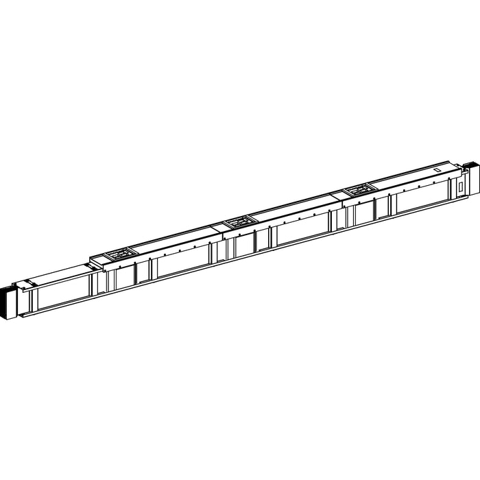 KTC5000EH540 Straight distribution length, Canalis KTC, copper, 5000A, 3L+N+PER (Al), fixed length 4m, 3 KH tap off units, RAL9001