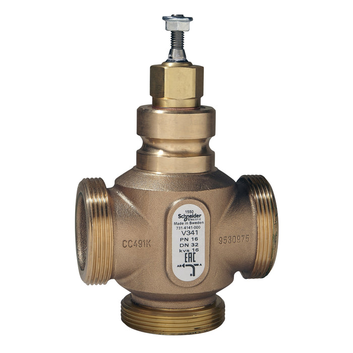 7314141000 Venta V341 Globe Valve, 3-Way, PN16, G 2 External Thread, DN32, Kvs 16, Bronze Body, Stainless Steel Trim,