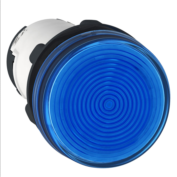 XB7EV06GP Monolithic pilot light, Harmony XB7, plastic, blue, 22mm, integral LED, 110...120V AC