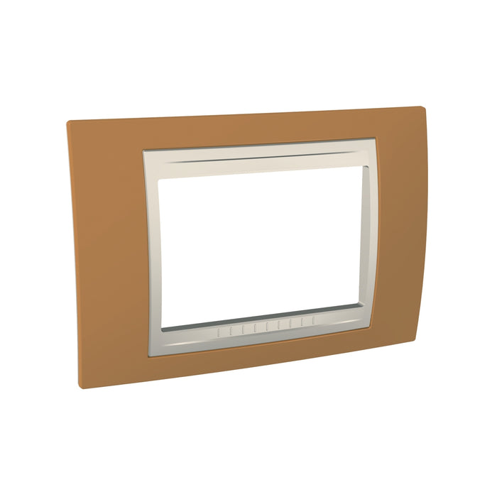 MGU6.103.569 Unica Plus - cover frame - 3 modules - orange/ivory