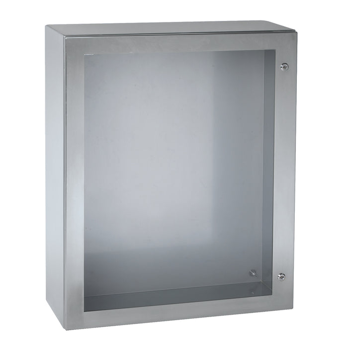 NSYS3X5420T Wall mounted enclosure, Spacial S3X, stainless steel 304L, glazed door, 500x400x200mm, IP66