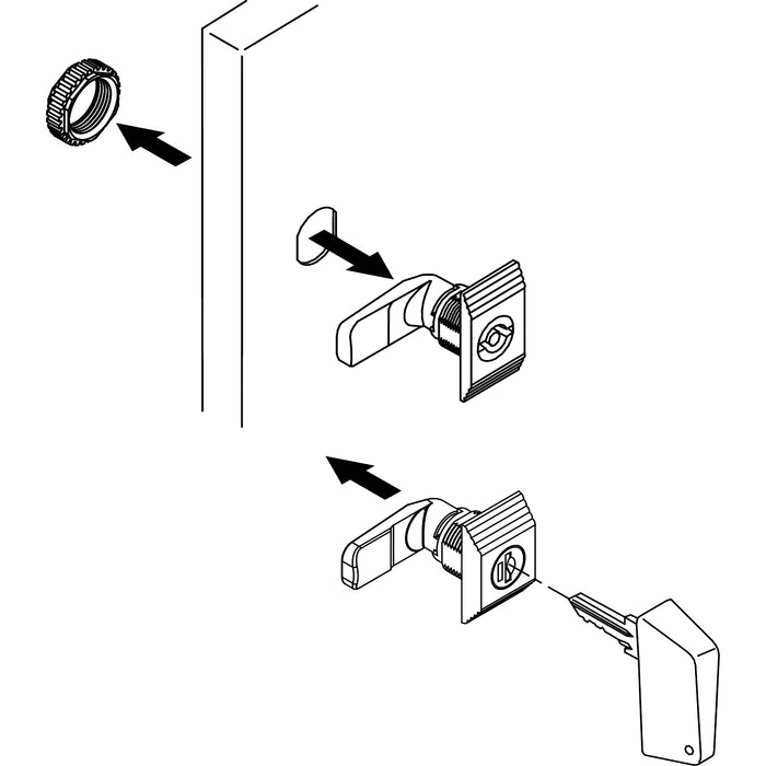 NSYCL220CRN Complete manual handle lock operated with key 220 (2) for Spacial CRN enclosure