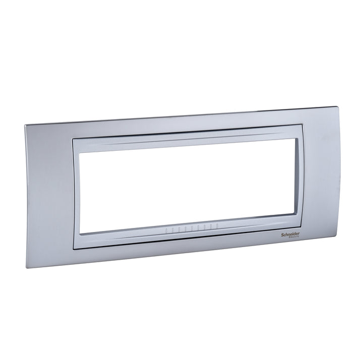 MGU66.106.038 Unica Top - cover frame - 6 modules - glossy chrome/aluminium