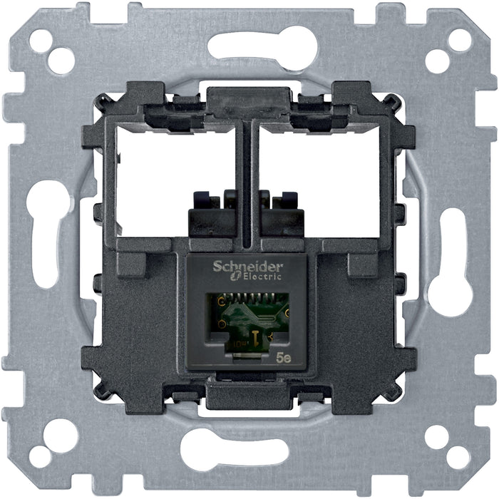 MTN4576-0001 Data socket, Merten inserts, mechanism with fixing frame, RJ45 Cat6, UTP, straight