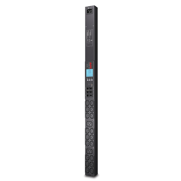 AP8858 APC NetShelter Metered Rack PDU, 0U, 1PH, 3.3kW 208V 16A 	or 3.7kW 230V 16A, x18 C13 and x2 C19 outlets, C20 inlet