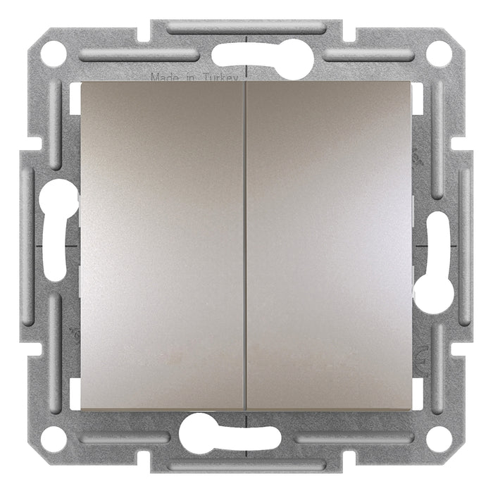 EPH0300169 Asfora - 1pole 2circuits switch, screwless terminals, wo frame, bronze