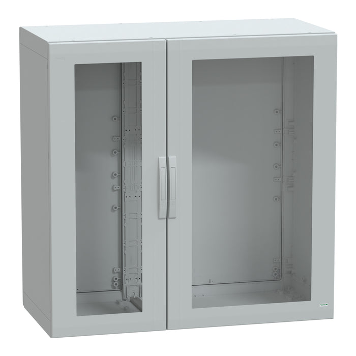 NSYPLA12126TG Floor standing polyester enclosure, Thalassa PLA, glazed door, completely sealed, 1250x1250x620mm, IP65, IK08