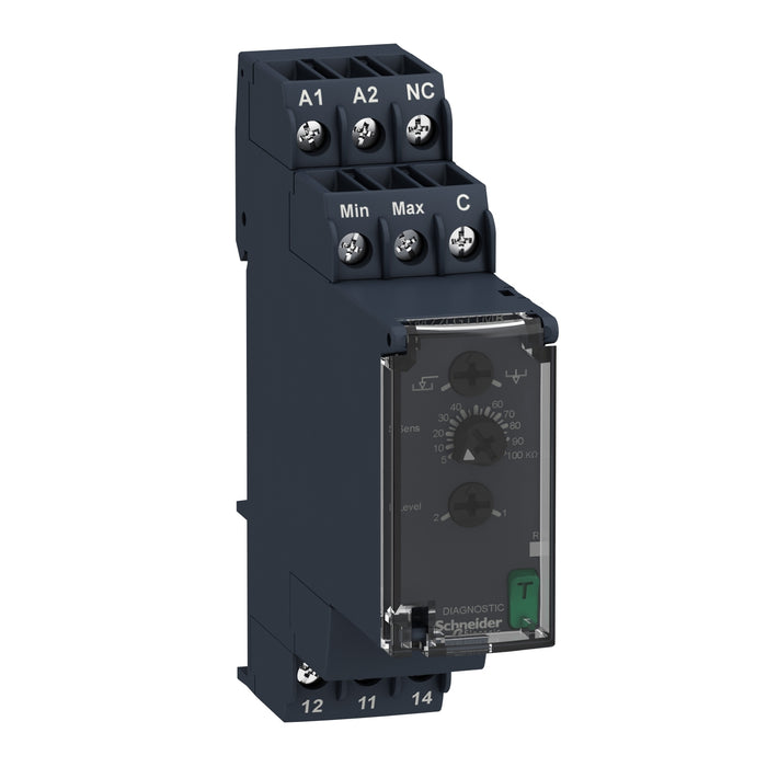 RM22LG11MR Modular liquid level control relay, Harmony, 8A, 1CO, 24…240V AC DC