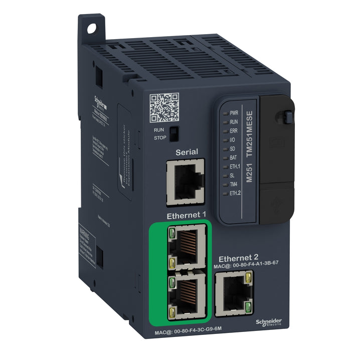 TM251MESE Logic controller, Modicon M251, 2x Ethernet