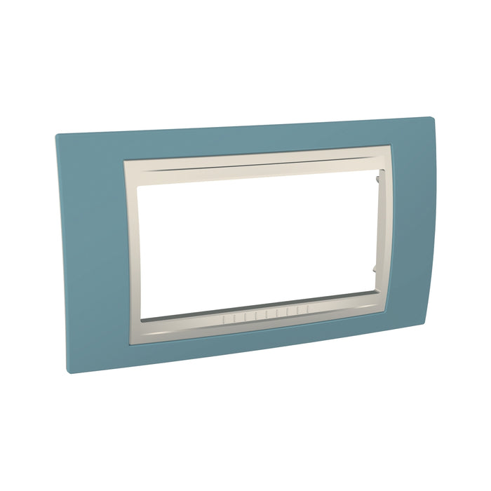 MGU6.104.573 Unica Plus - cover frame - 4 modules - manganese blue/ivory