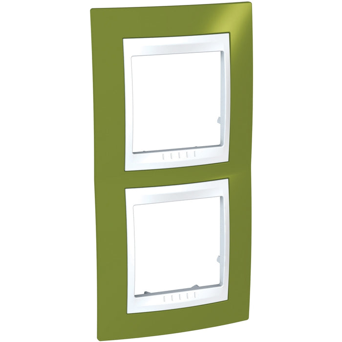 MGU6.004V.866 Unica Plus - cover frame - 2 gangs - pistachio/white