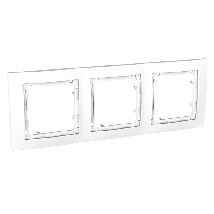 MGU4.006.18 Unica Colors - cover frame - 3 gangs, H71 - white/white