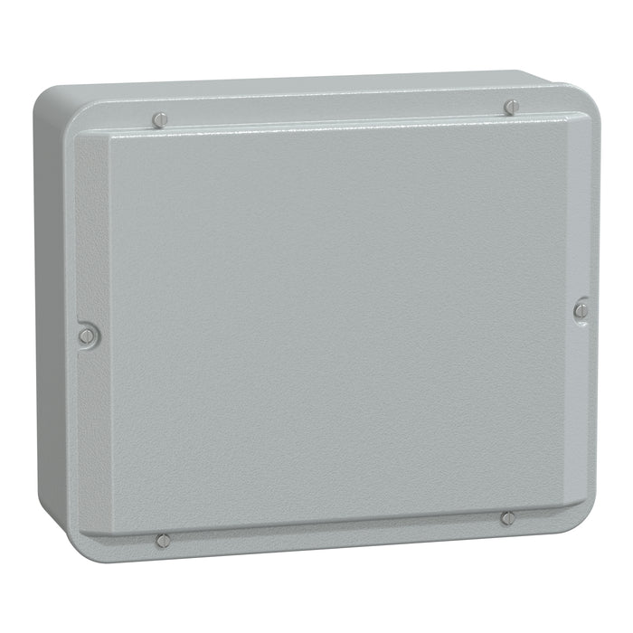 NSYDBN3025 Metal industrial box - low plain cover - H307xW257xD116 - IP55 - grey RAL 7035