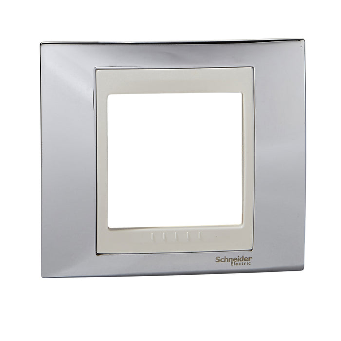 MGU66.002.510 Unica Plus - cover frame - 1 gang - bright chrome/ivory