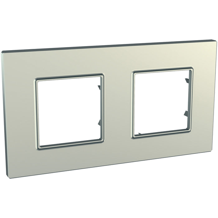 MGU6.704.57 Unica Quadro Metallized - cover frame - 2 gangs, H71/V71 - titanium